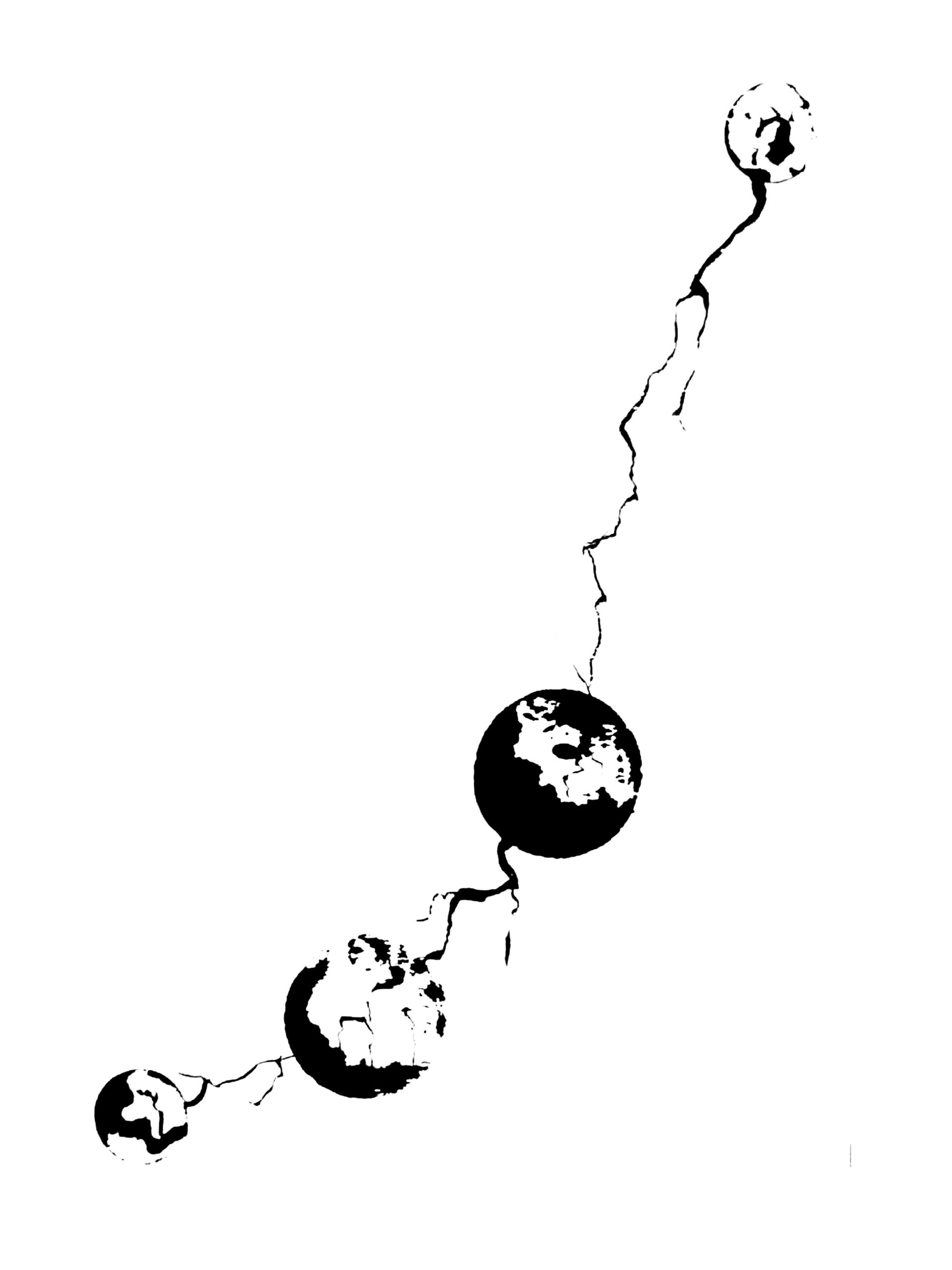 Constellations<br />
noir et blanc<br />
encre sur papier