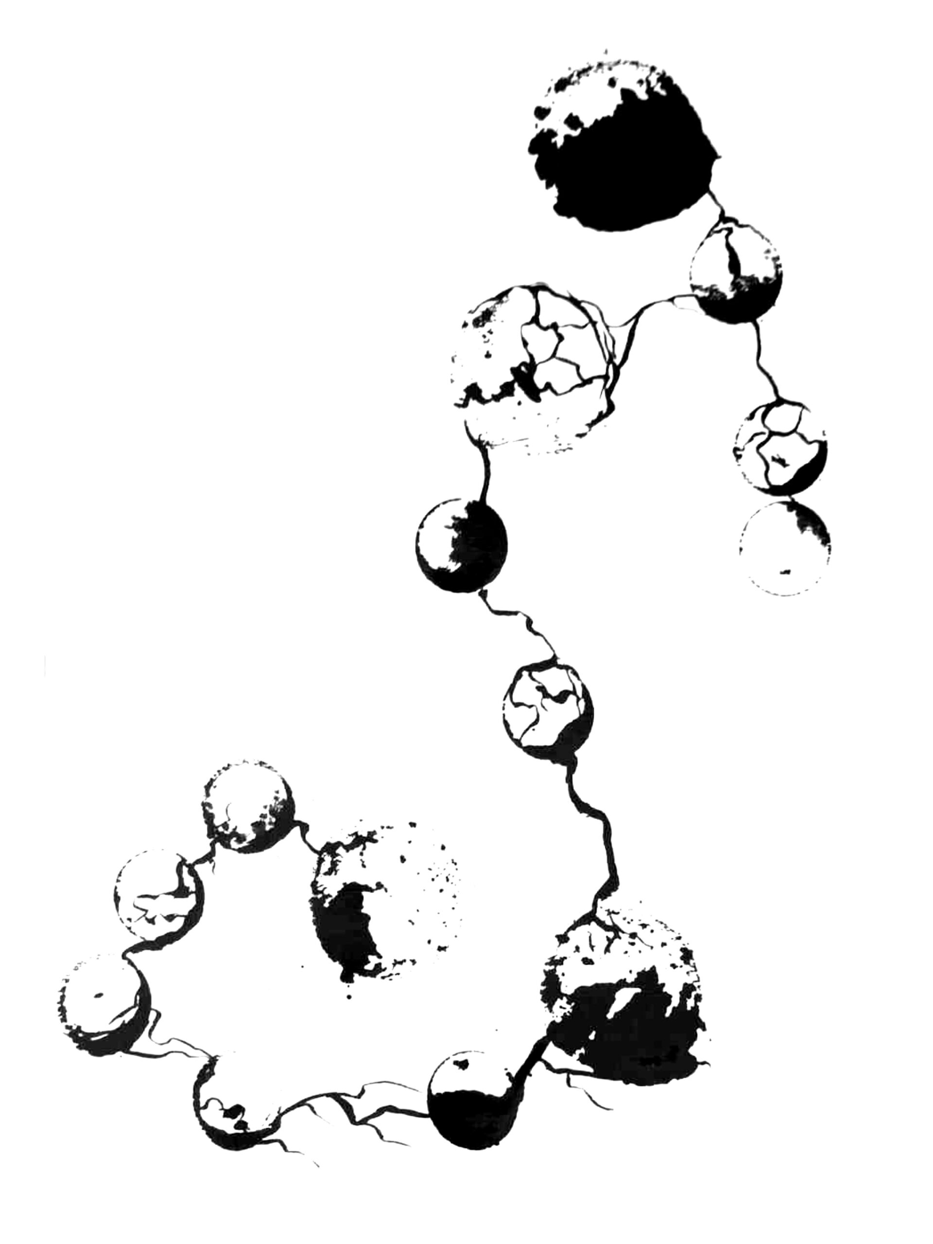 Moon Glasses Encre sur papier Constellations